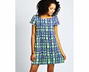 Keeley Printed Shift Dress - lime azz30568