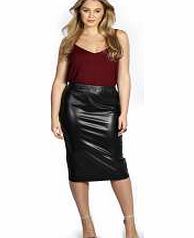 boohoo Keira PU Midi Skirt - black pzz98831