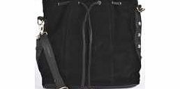Keira Suede Effect Drawstring Duffle Bag - black
