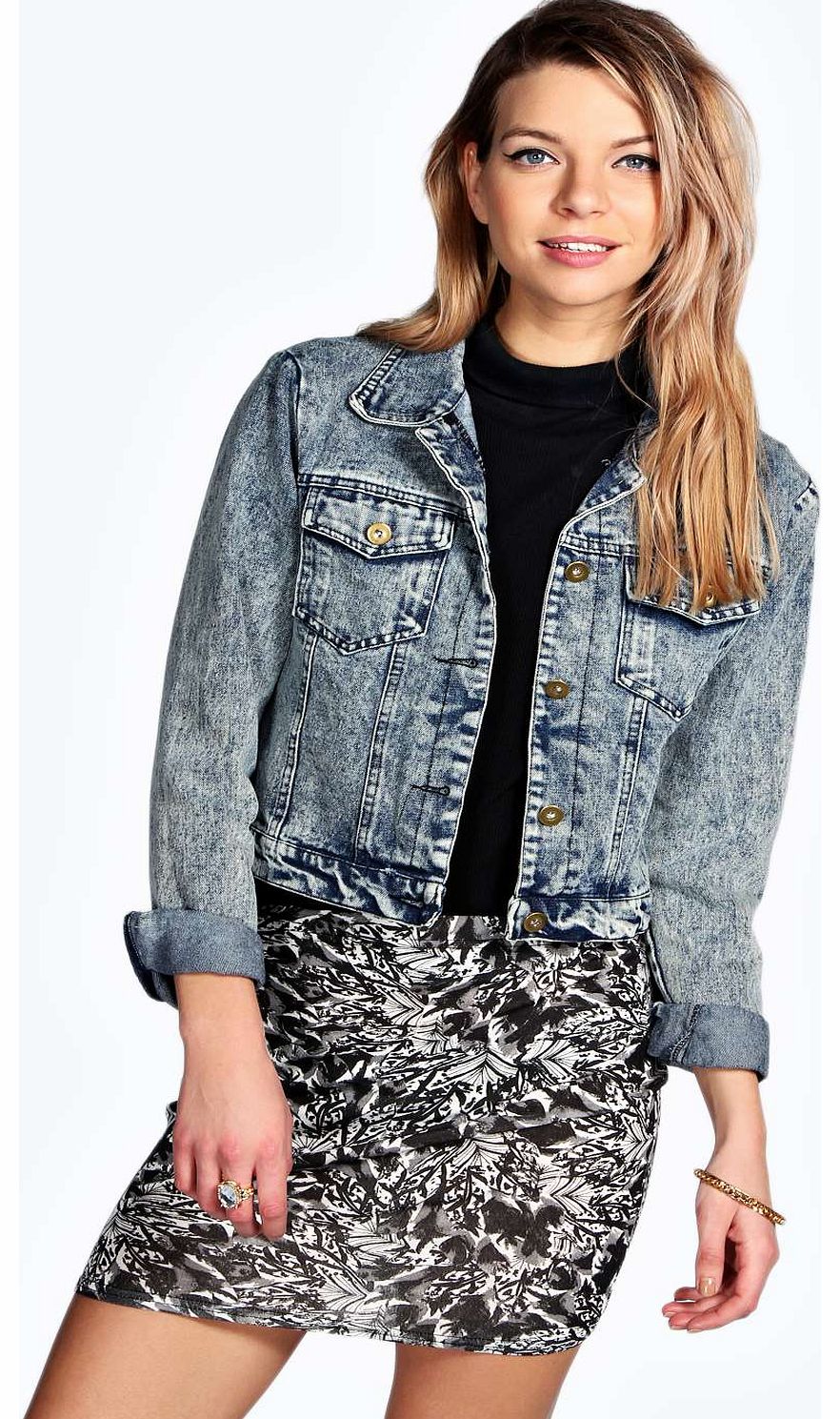 boohoo Kelley Abstract Print Mini Bodycon Skirt -