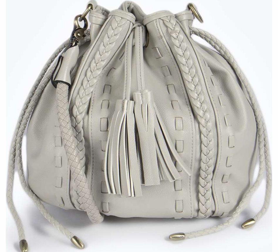 Kendal Plaited Tassel Duffle Bag - grey azz18310