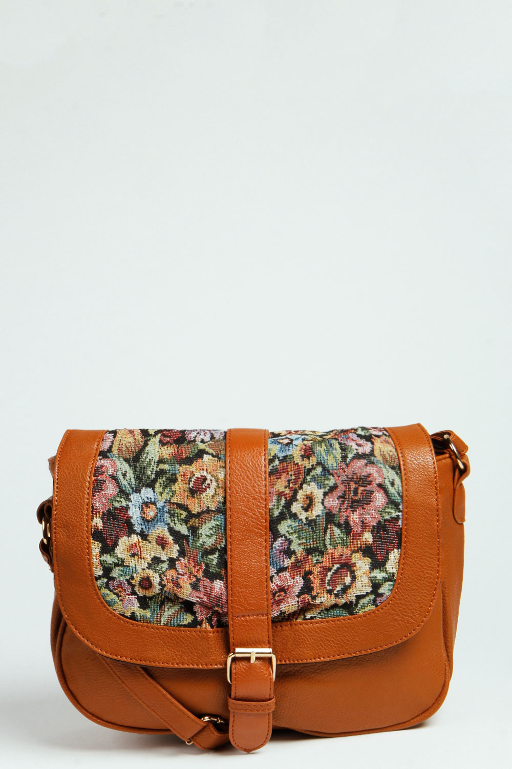 boohoo Kimberly Tapestry Shoulder Bag - tan