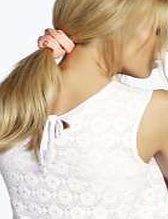 boohoo Lace Scrunchie - coral azz03631
