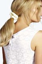 boohoo Lace Scrunchie - cream azz03631