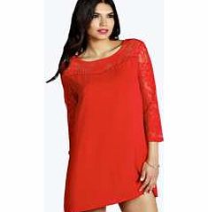 Ladonna Sweetheart Neck Woven Shift Dress - red