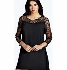 Ladonna Sweetheart Neck Woven Shift Dress -