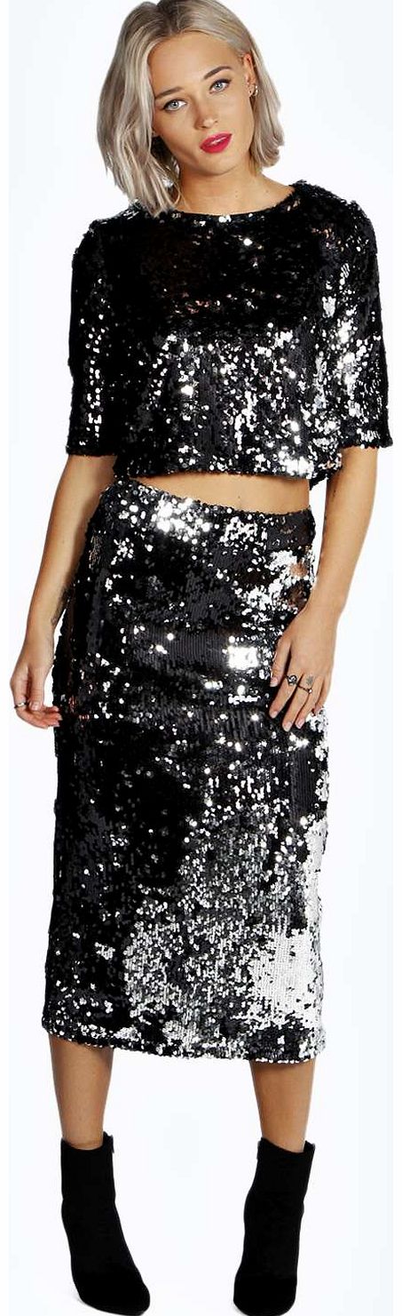 boohoo Lana Sequin Midi and Top Co-Ords Set - multi