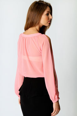 Laney Split Sleeve Chiffon Blouse