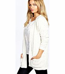 boohoo Lara Patterned NEP Yarn Cardigan - beige azz21290