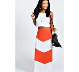boohoo Large Stripe Jersey Maxi Skirt - orange azz30630