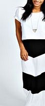 boohoo Large Striped Jersey Maxi Skirt - black azz33309