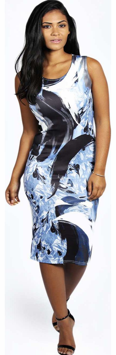 boohoo Laura Printed Midi Dress - multi azz18940