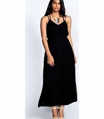 boohoo Lauren Chiffon Maxi Dress - black azz24680