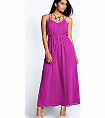 boohoo Lauren Chiffon Maxi Dress - vibrant purple