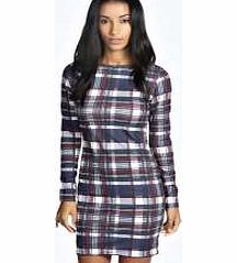boohoo Layla Check Print Bodycon Dress - multi azz22979