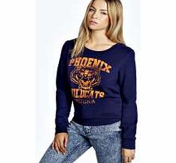boohoo Layla Phoenix Wildcats Crew Neck Sweatshirt -