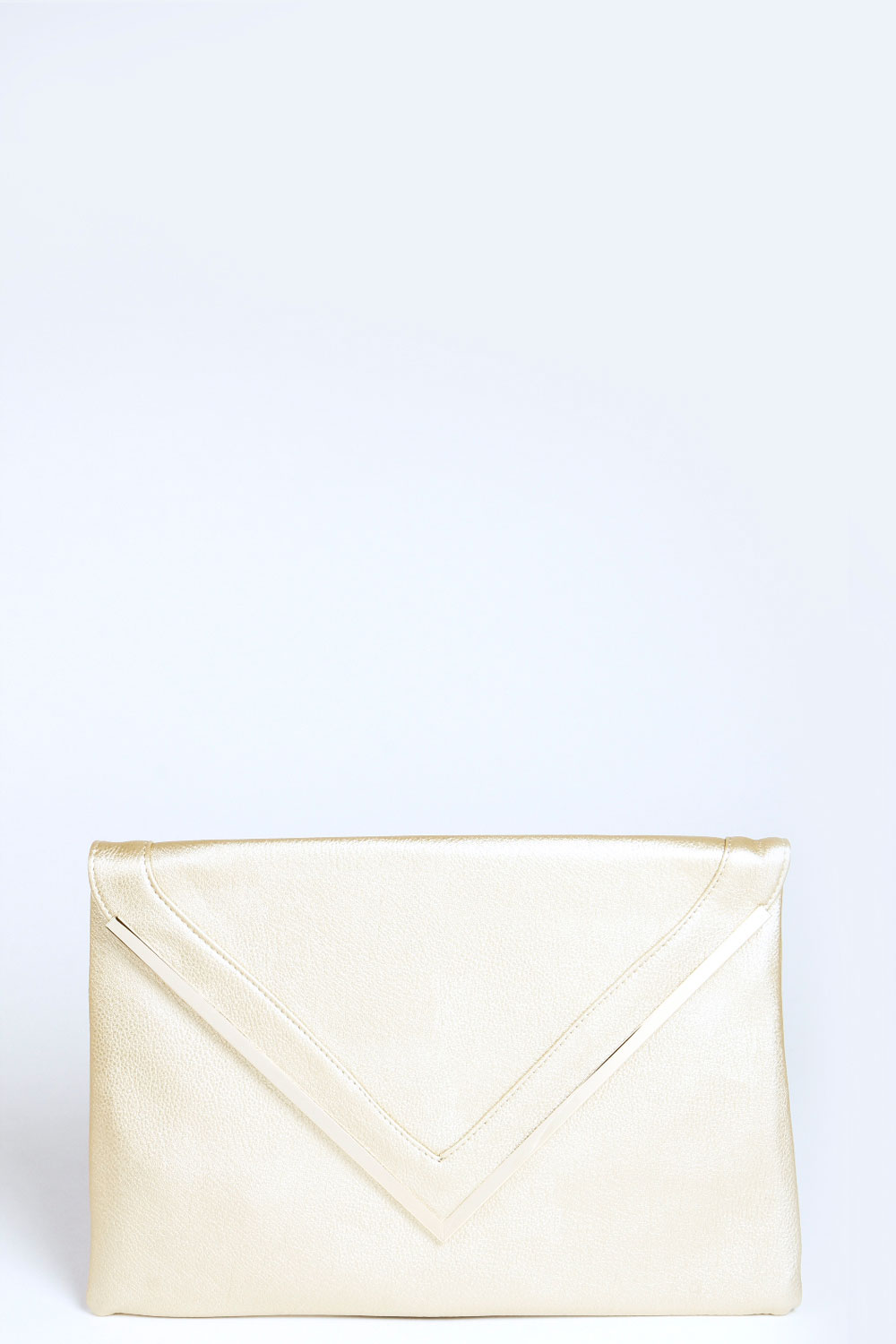 Leah Oversized Envelope Clutch Bag - gold