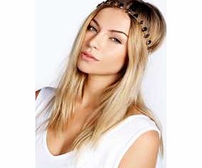boohoo Leanne Floral Gem Head Chain - black azz23364