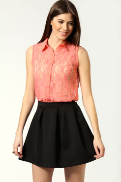 Leanne Stretch Lace Sleeveless Blouse Female
