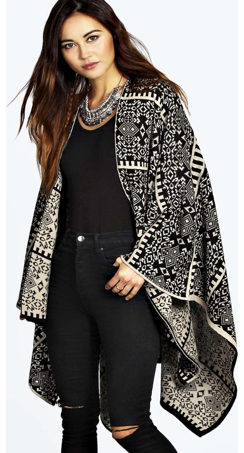 Lee Reversible Geo Print Cape - black azz17350