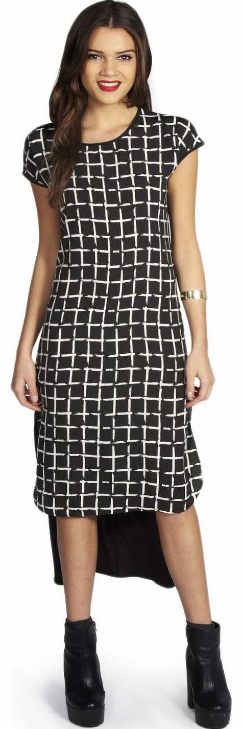 Leona Grid Check Column Dress - multi azz17605