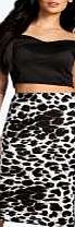 boohoo Leopard Scuba Midi Skirt - multi azz07940