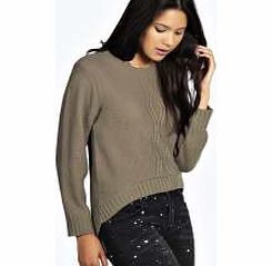 boohoo Lexi Cable Knit Jumper - khaki azz21515