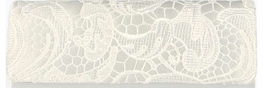 Lexi Lace Evening Clutch Bag - ivory azz16049