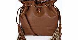 Libby Aztec Trim Duffle Bag - tan azz18470