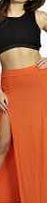 boohoo Lila Double Slit Maxi Skirt - orange pzz98060