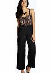 boohoo Lilly Scalloped Sequin Strap Detail Jumpsuit -