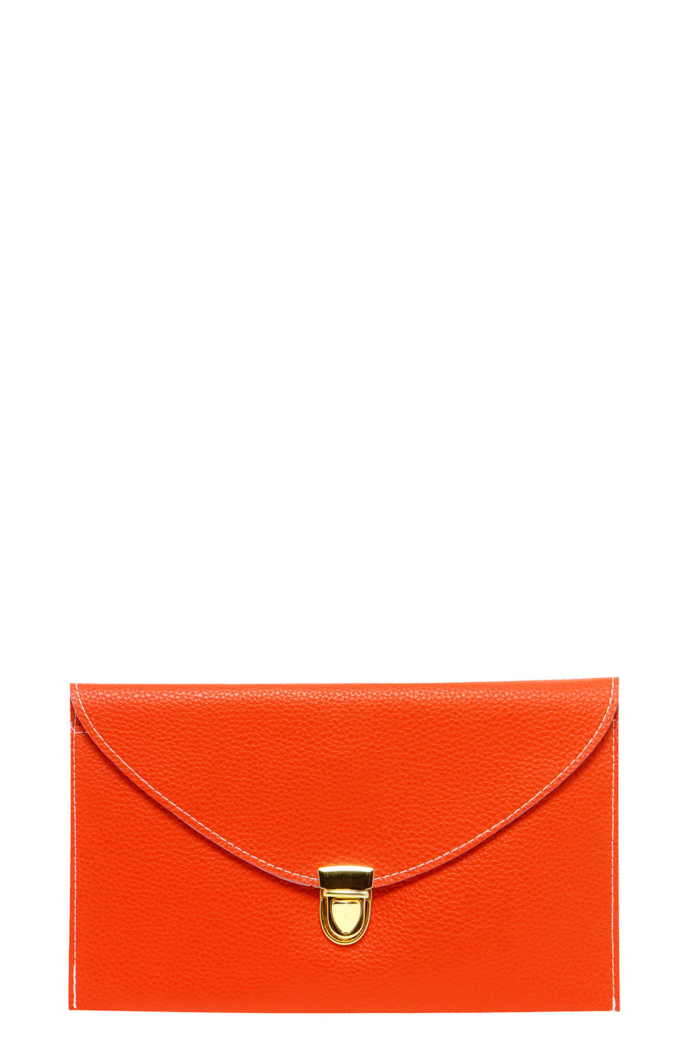 Lily Clasp Fasten Clutch Bag - orange,