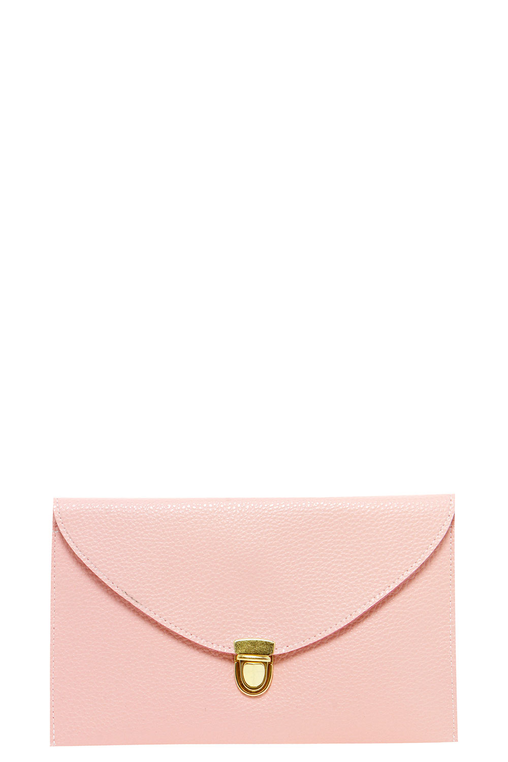boohoo Lily Clasp Fasten Clutch Bag - pink