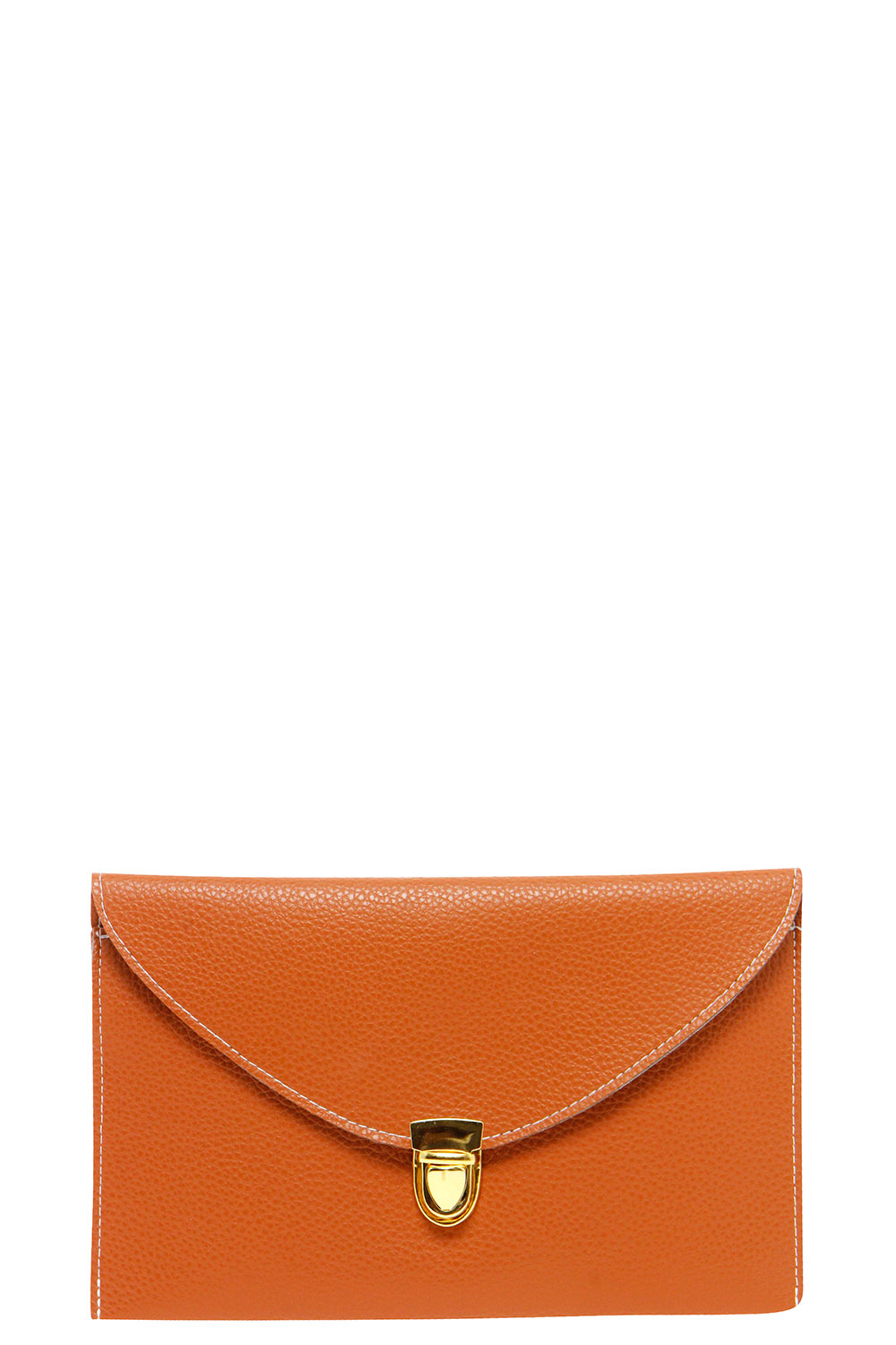 Lily Clasp Fasten Clutch Bag - tan, tan