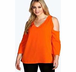 boohoo Lina Open Shoulder Blouse - orange pzz98947
