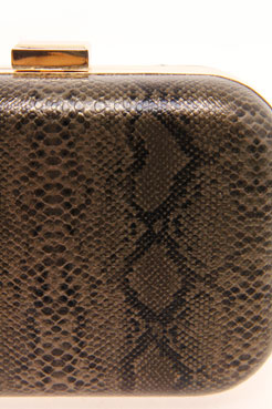 boohoo Lizzy Snake Effect Clutch Bag Female