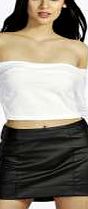 boohoo Long Sleeve Crop Top - white azz08372