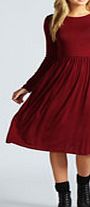 boohoo Long Sleeve Midi Dress - berry azz41131
