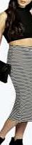 boohoo Longer Midi Length Striped Skirt - multi azz08244