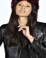 boohoo Longpile Faux Fur Headband - purple azz19790