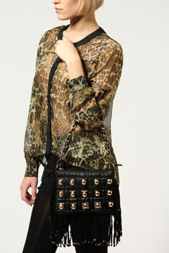 Loretta Fringed Chain Handle Bag Female