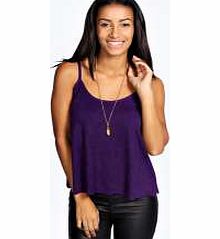 boohoo Louise Strappy Scallop Edge Crepe Cami - purple