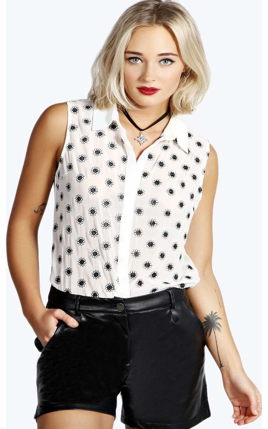 boohoo Lucy Embroidered Blouse - cream azz14375