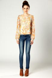 Boohoo Lucy Paisley Print Blouse