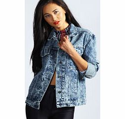 Lydia Blue Acid Wash Denim Jacket - blue azz43221