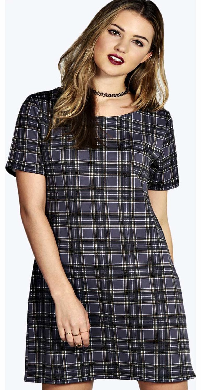 Lyla Check Print Shift Dress - multi azz16449