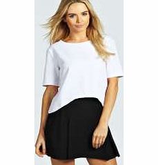 boohoo Mabel Pleat Detail Crepe Mini Skirt - black