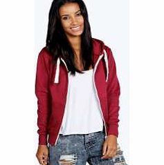 boohoo Macy Zip Through Hoody - wine azz20090
