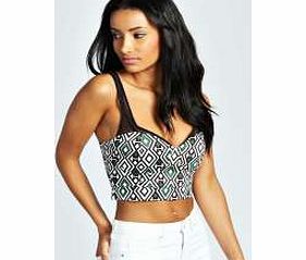 Maddy Tribal Print Mesh Bralet - multi azz30204