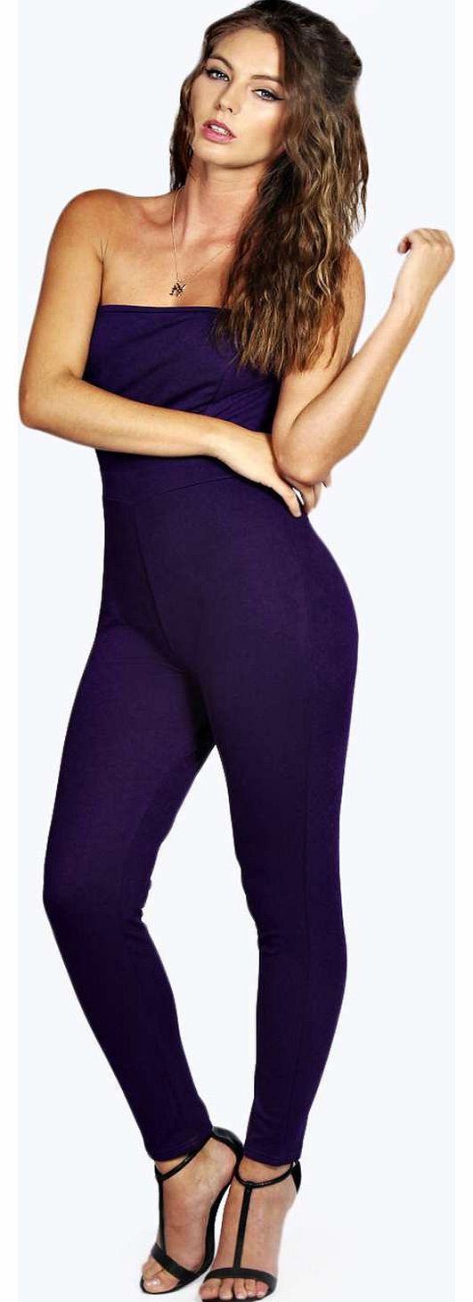 boohoo Maisy Crepe Bandeau Tapered Leg Jumpsuit -